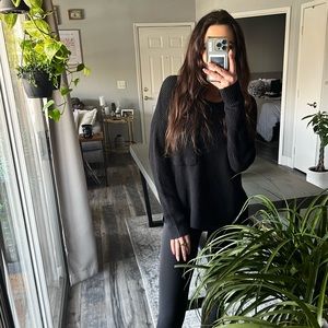 Ribbed Sweater with Pocket